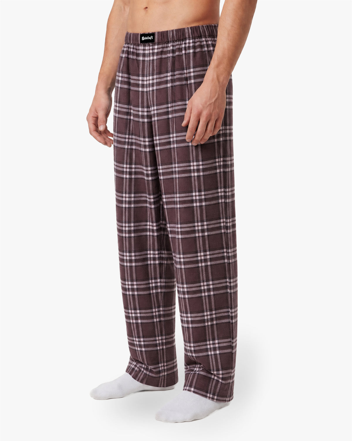 Schlafi Pyjamahose Bitter Chocolate im Ausschnitt ab dem Bund: gerades, weites Bein aus kariertem Flanell