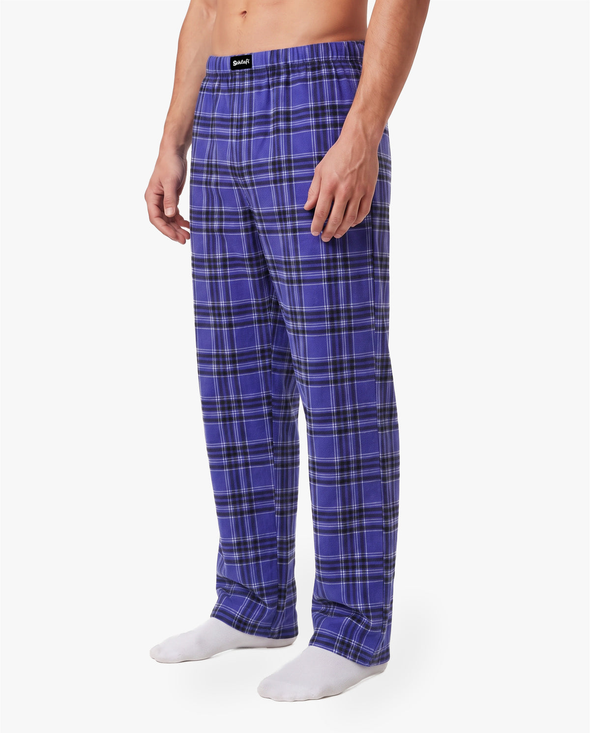 Schlafi Pyjamahose Deep Blue im Ausschnitt ab dem Bund: gerades, weites Bein aus kariertem Flanell