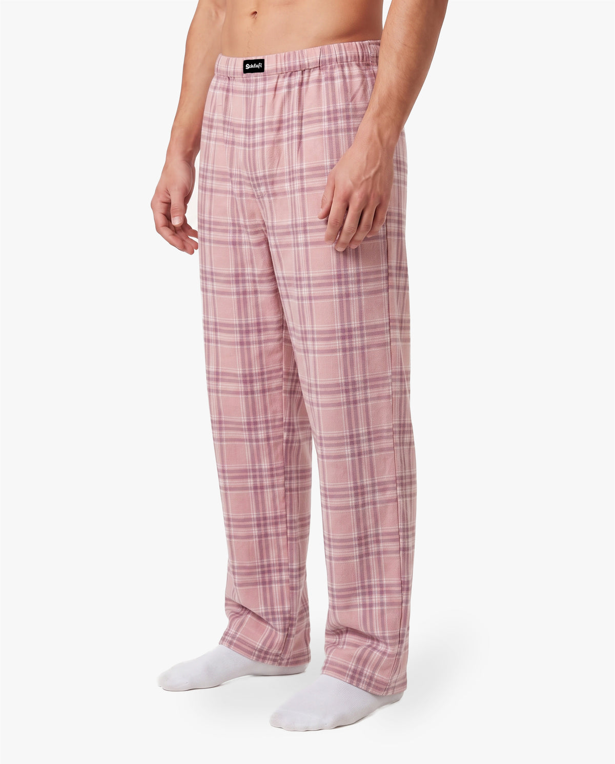 Schlafi Pyjamahose Misty Rose im Ausschnitt ab dem Bund: gerades, weites Bein aus kariertem Flanell